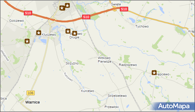 mapa Witkowo Pierwsze, Witkowo Pierwsze na mapie Targeo