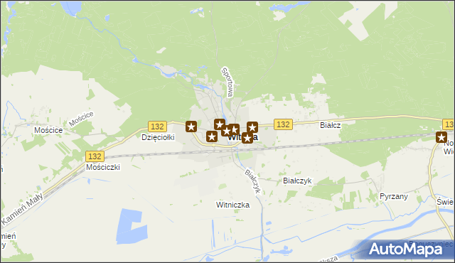 mapa Witnica powiat gorzowski, Witnica powiat gorzowski na mapie Targeo