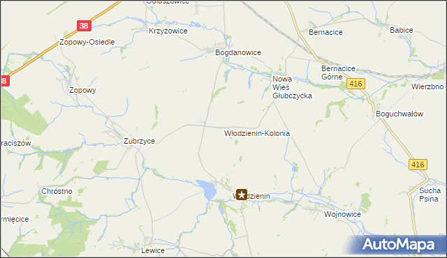 mapa Włodzienin-Kolonia, Włodzienin-Kolonia na mapie Targeo