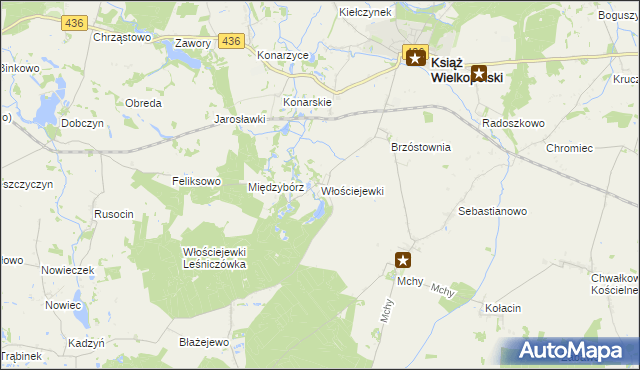 mapa Włościejewki, Włościejewki na mapie Targeo