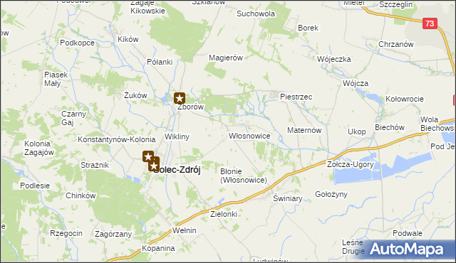 mapa Włosnowice, Włosnowice na mapie Targeo