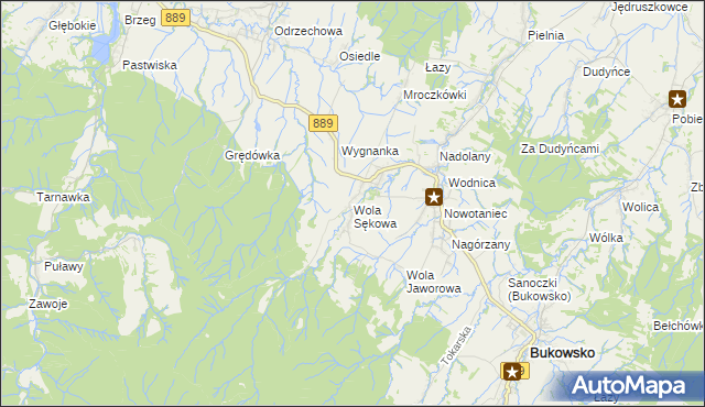 mapa Wola Sękowa, Wola Sękowa na mapie Targeo