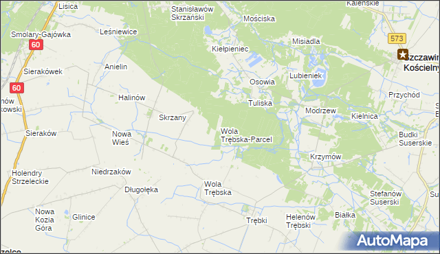 mapa Wola Trębska-Parcel, Wola Trębska-Parcel na mapie Targeo