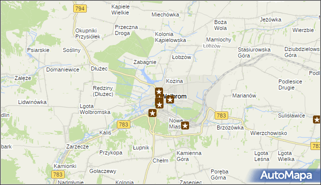 mapa Wolbrom, Wolbrom na mapie Targeo