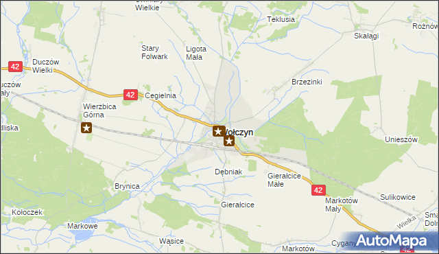 mapa Wołczyn powiat kluczborski, Wołczyn powiat kluczborski na mapie Targeo