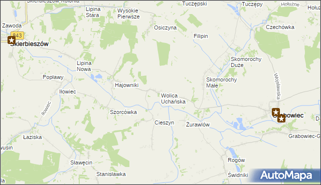 mapa Wolica Uchańska, Wolica Uchańska na mapie Targeo