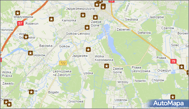 mapa Wólka Kozodawska, Wólka Kozodawska na mapie Targeo