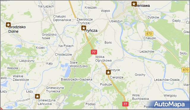 mapa Wólka Ogryzkowa, Wólka Ogryzkowa na mapie Targeo