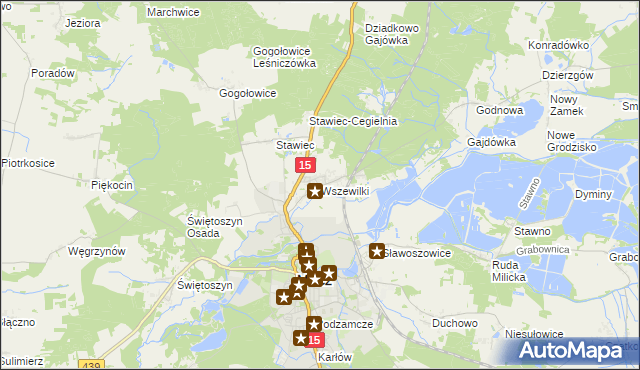 mapa Wszewilki, Wszewilki na mapie Targeo