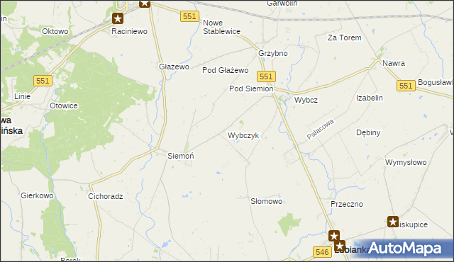 mapa Wybczyk, Wybczyk na mapie Targeo