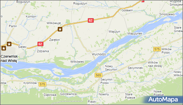 mapa Wychódźc, Wychódźc na mapie Targeo