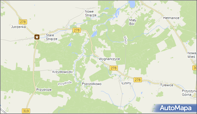 mapa Wygnańczyce, Wygnańczyce na mapie Targeo