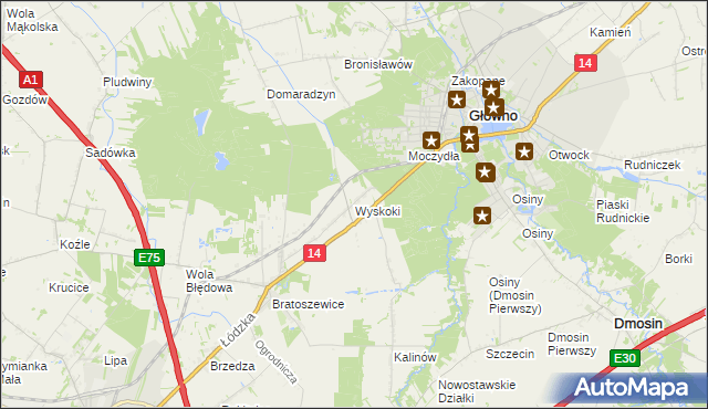 mapa Wyskoki, Wyskoki na mapie Targeo