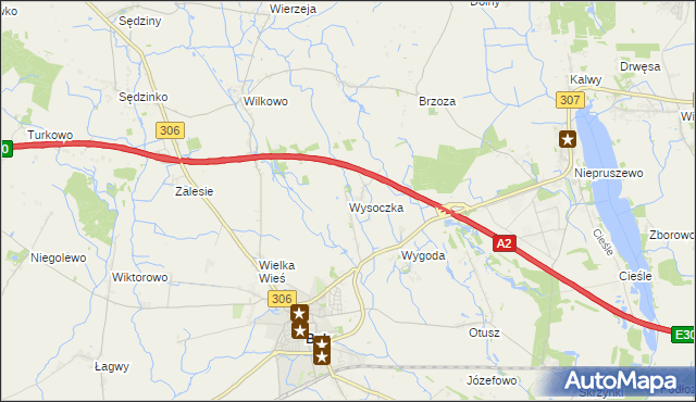 mapa Wysoczka gmina Buk, Wysoczka gmina Buk na mapie Targeo