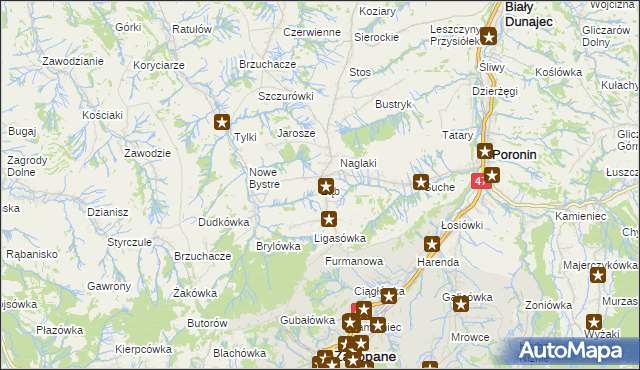 mapa Ząb, Ząb na mapie Targeo
