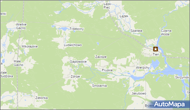 mapa Zacisze gmina Osie, Zacisze gmina Osie na mapie Targeo