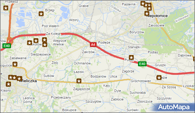 mapa Zakrzowiec, Zakrzowiec na mapie Targeo