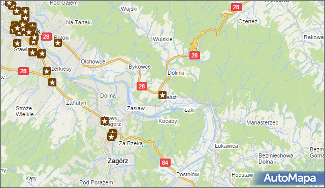 mapa Załuż, Załuż na mapie Targeo