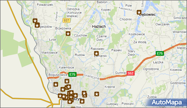 mapa Zamarski, Zamarski na mapie Targeo