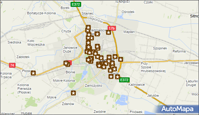 mapa Zamościa, Zamość na mapie Targeo