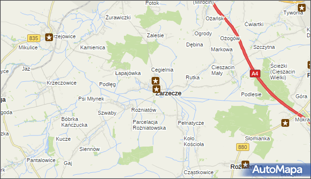 mapa Zarzecze powiat przeworski, Zarzecze powiat przeworski na mapie Targeo