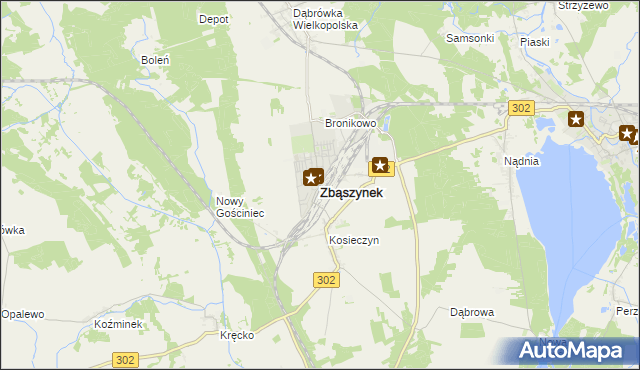 mapa Zbąszynek, Zbąszynek na mapie Targeo