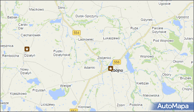 mapa Zbójenko, Zbójenko na mapie Targeo