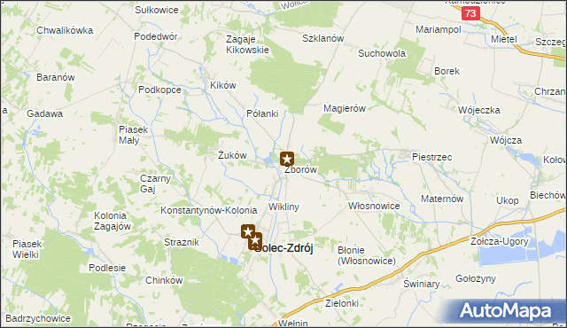 mapa Zborów gmina Solec-Zdrój, Zborów gmina Solec-Zdrój na mapie Targeo