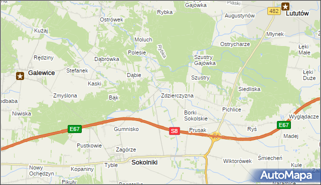 mapa Zdzierczyzna, Zdzierczyzna na mapie Targeo