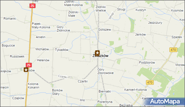 mapa Żelazków powiat kaliski, Żelazków powiat kaliski na mapie Targeo