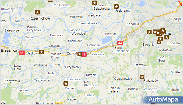 mapa Zelczyna, Zelczyna na mapie Targeo