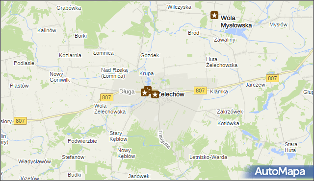 mapa Żelechów powiat garwoliński, Żelechów powiat garwoliński na mapie Targeo