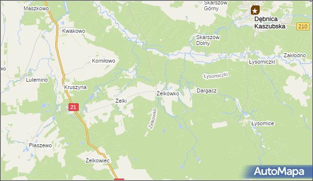 mapa Żelkówko, Żelkówko na mapie Targeo