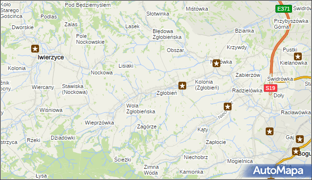 mapa Zgłobień, Zgłobień na mapie Targeo