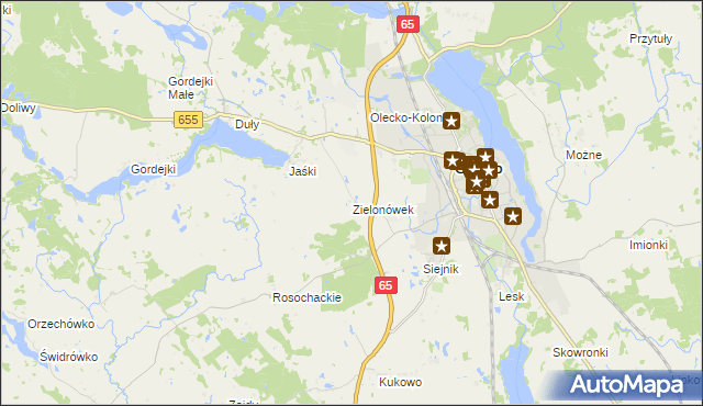 mapa Zielonówek, Zielonówek na mapie Targeo