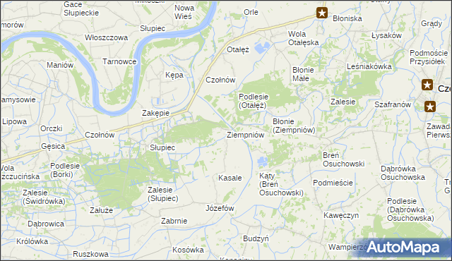 mapa Ziempniów, Ziempniów na mapie Targeo