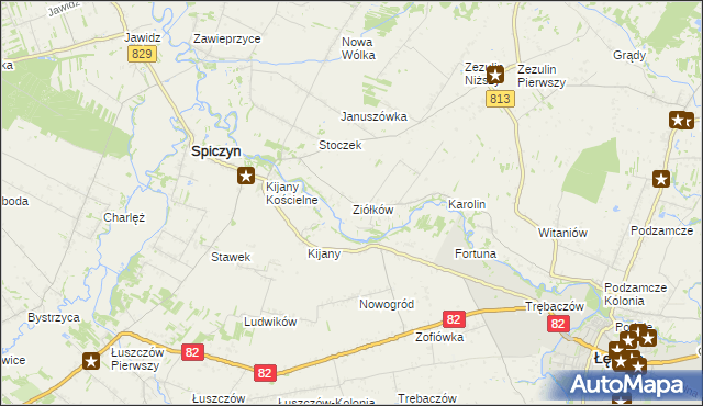 mapa Ziółków, Ziółków na mapie Targeo