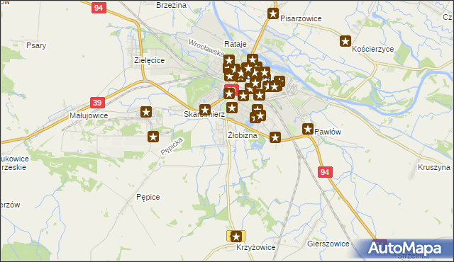 mapa Żłobizna, Żłobizna na mapie Targeo