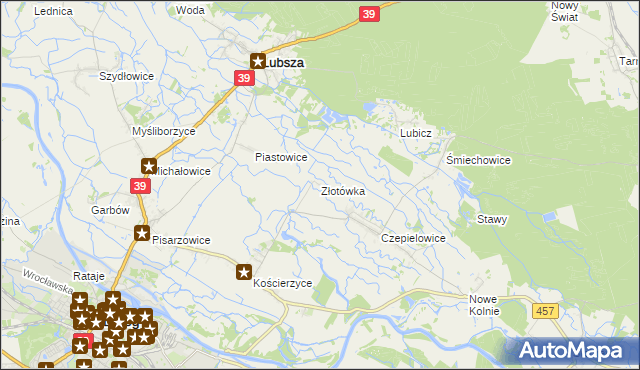 mapa Złotówka, Złotówka na mapie Targeo