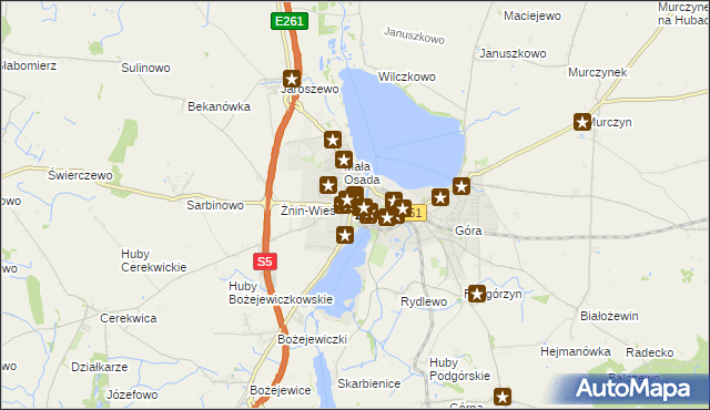 mapa Żnin, Żnin na mapie Targeo