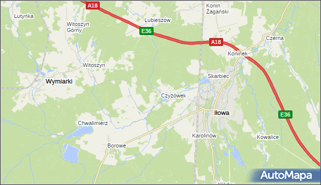 mapa Czyżówek, Czyżówek na mapie Targeo