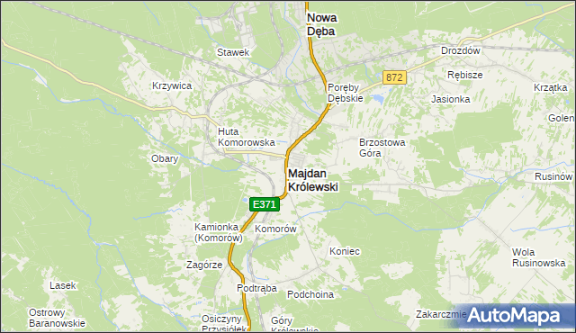 mapa Majdan Królewski, Majdan Królewski na mapie Targeo