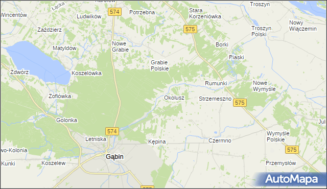 mapa Okolusz, Okolusz na mapie Targeo