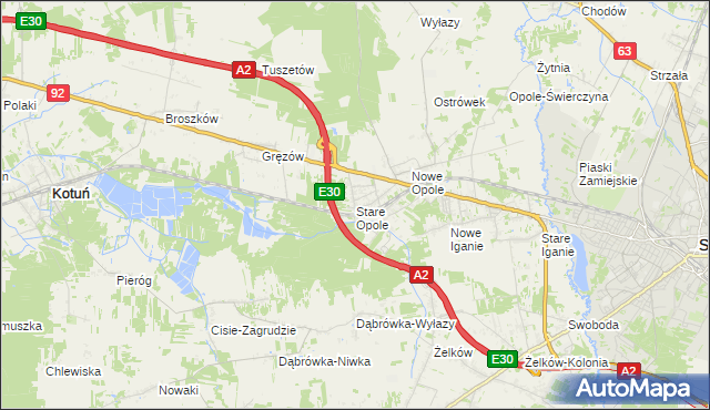 mapa Stare Opole, Stare Opole na mapie Targeo