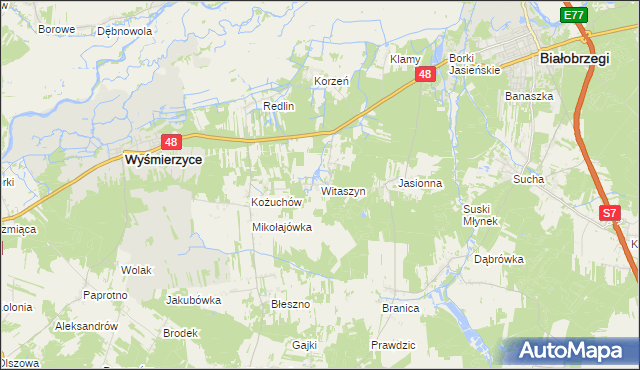 mapa Witaszyn, Witaszyn na mapie Targeo