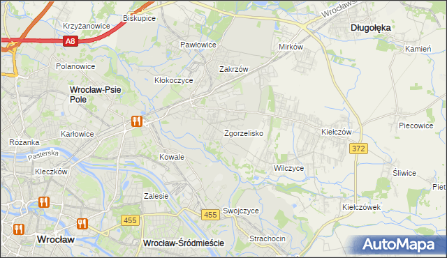 mapa Zgorzelisko, Zgorzelisko na mapie Targeo