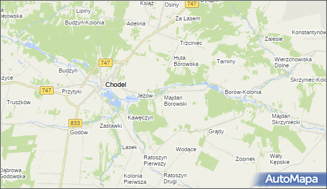 mapa Majdan Borowski, Majdan Borowski na mapie Targeo