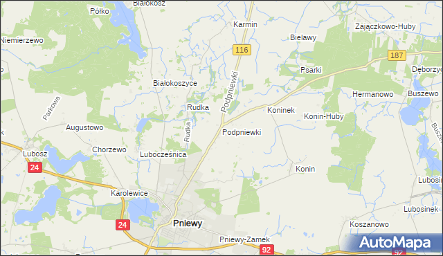 mapa Podpniewki, Podpniewki na mapie Targeo