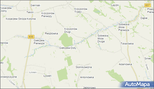 mapa Radomirka, Radomirka na mapie Targeo