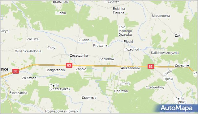 mapa Sapiehów, Sapiehów na mapie Targeo